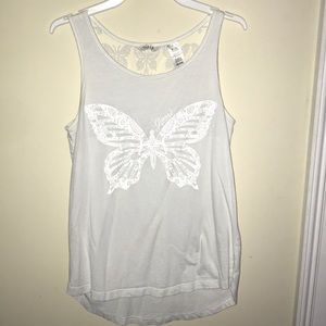 Guess Girls white lacy butterfly 🦋 tank